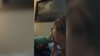 Sexy Girl With Glasses Sucking Cock On Webcam