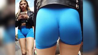 Candid Teen In Blue Shorts