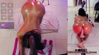 Cute dildo in anal and a big black dildo in her mouth