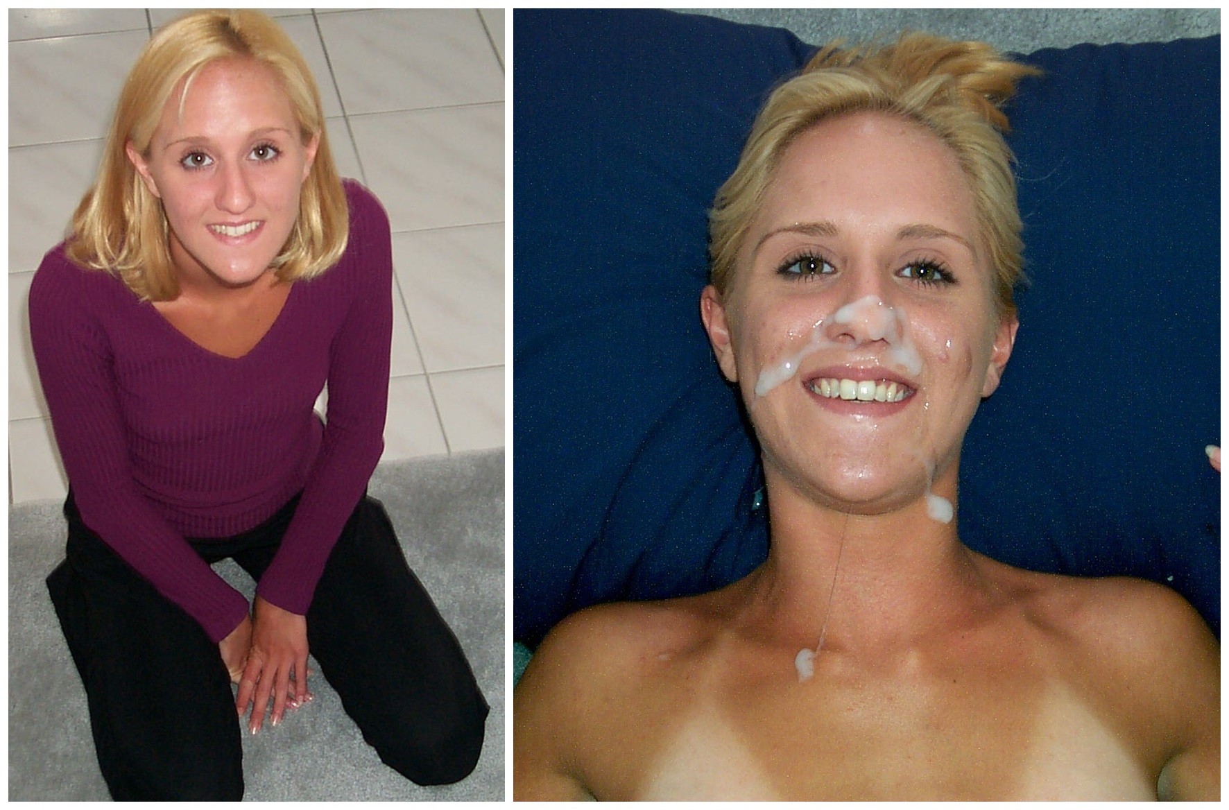 Before / After facial cumshot