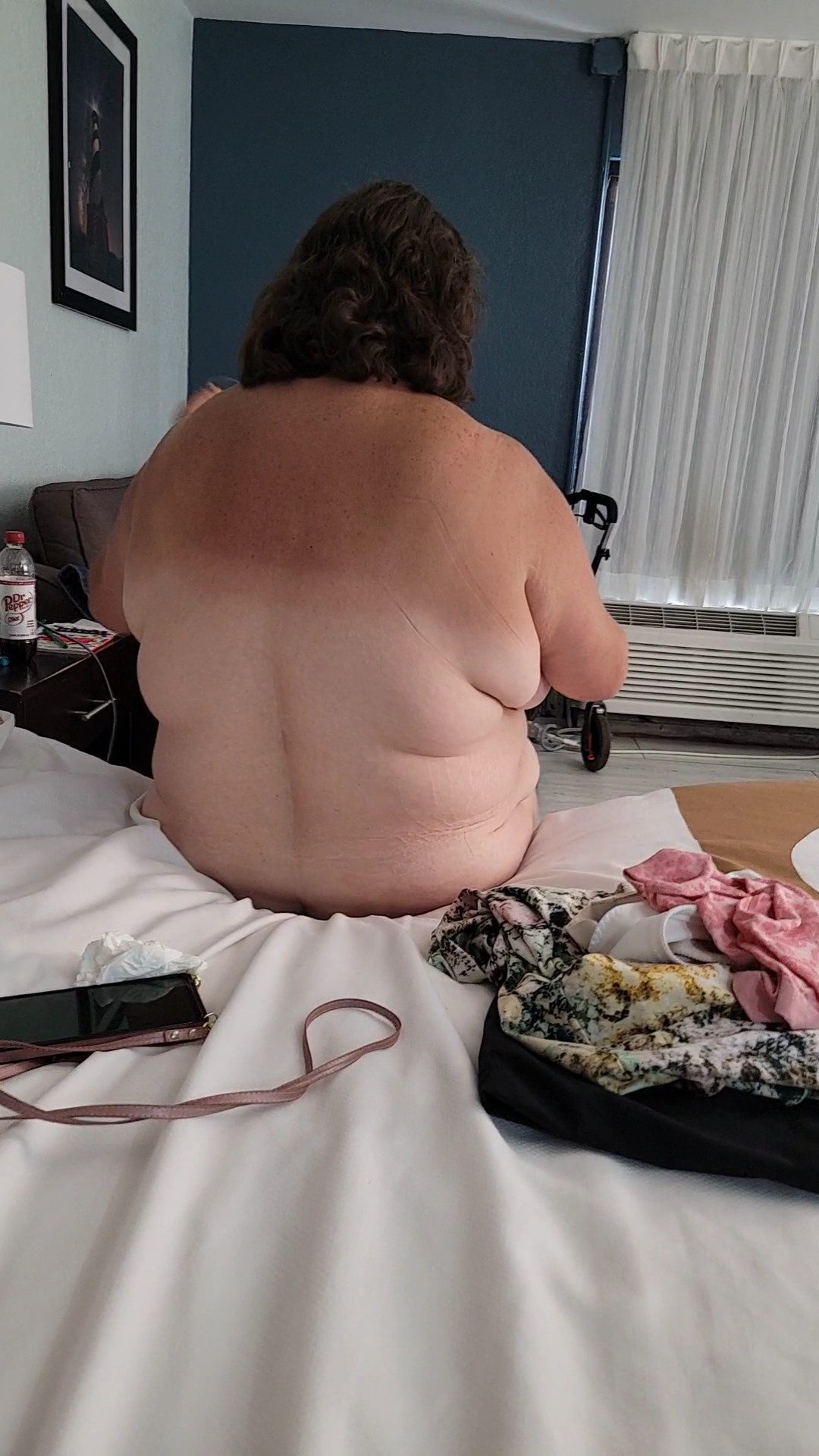 Amputee BBW wife with huge titties that have large areolas