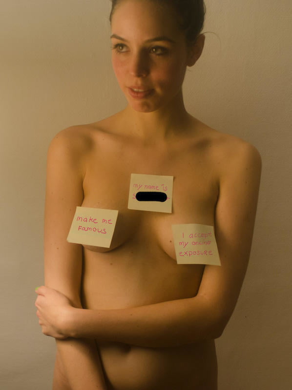 Amateurs whores holding a paper asking to be exposed