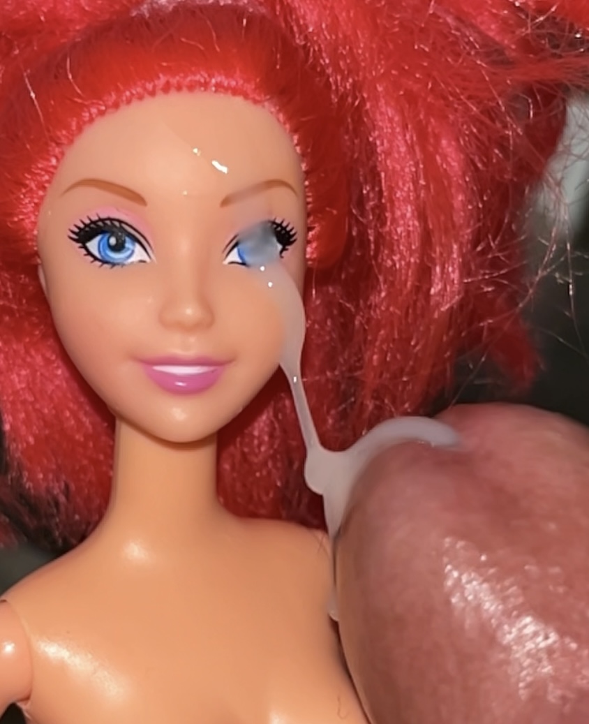 Secondhand store redhead fake Barbie precum and cumshot