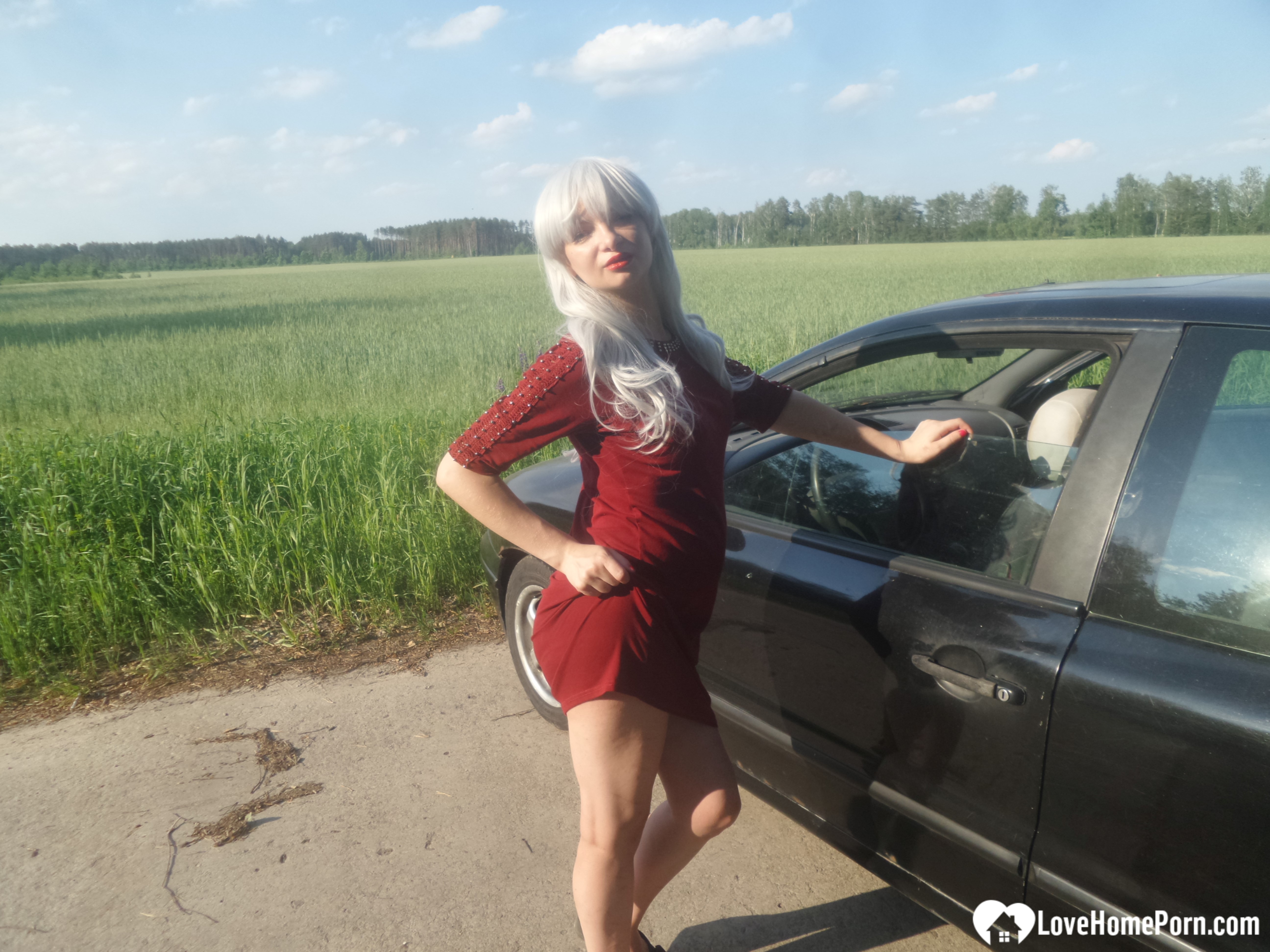 Beautiful blonde wants you in her car