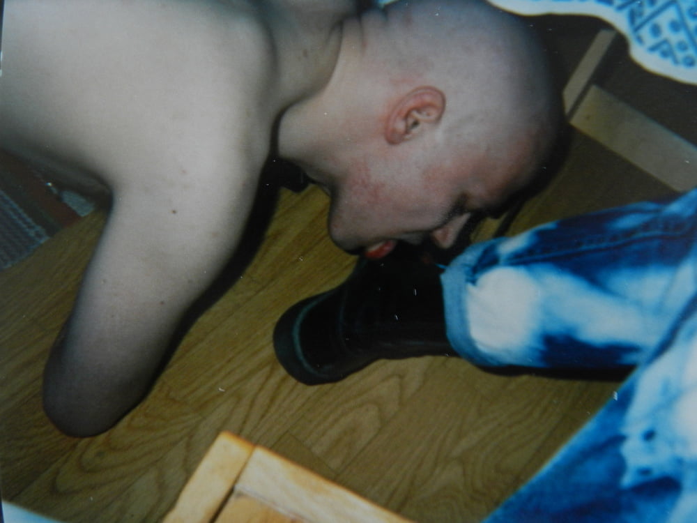 Finnish skinhead slave serving his master