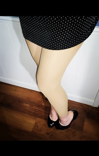 Dance Team pantyhose with high heels for a night out