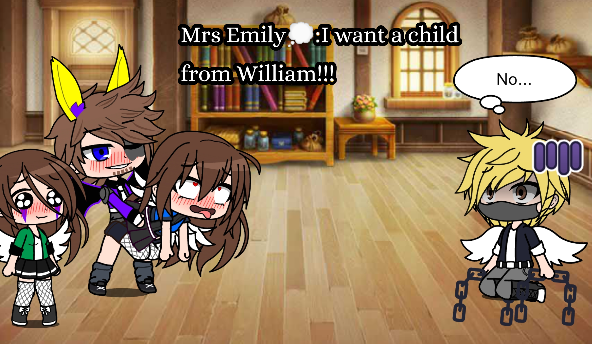 William Afton fuck Mrs Emily and Charlie in front Henry