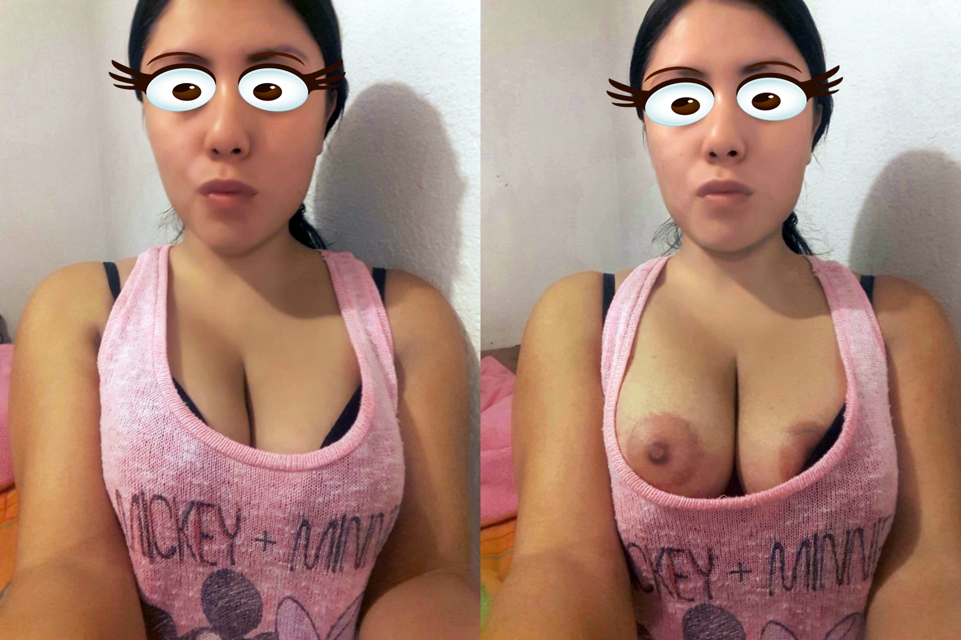Asi es como luce las tetas una amiga antes de dormir