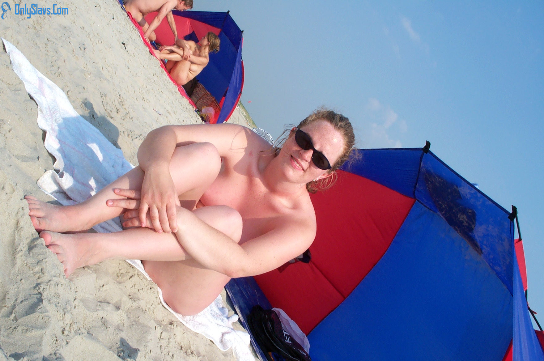 Sexy Russian nudist voyeur wife on vacation