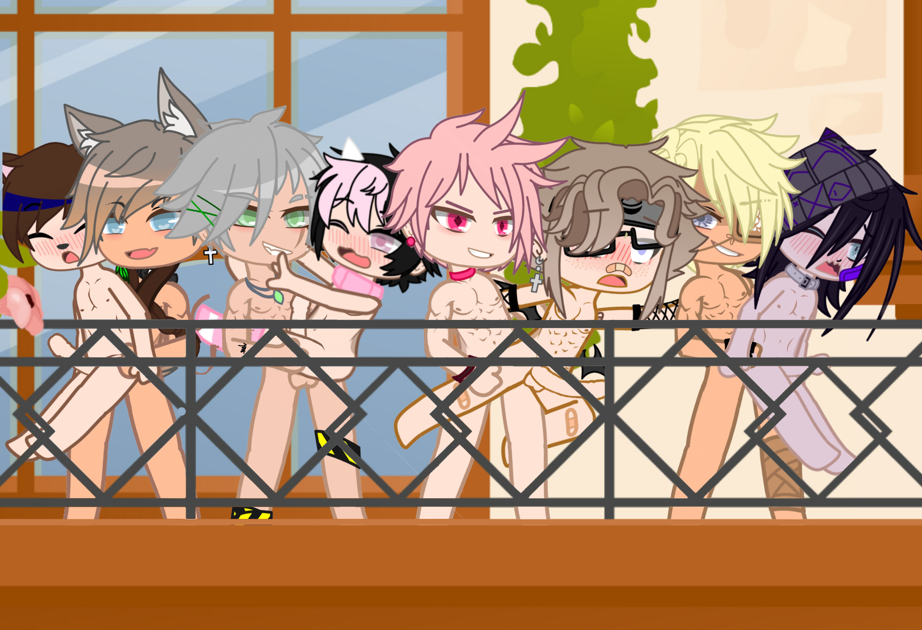 Balcony orgy