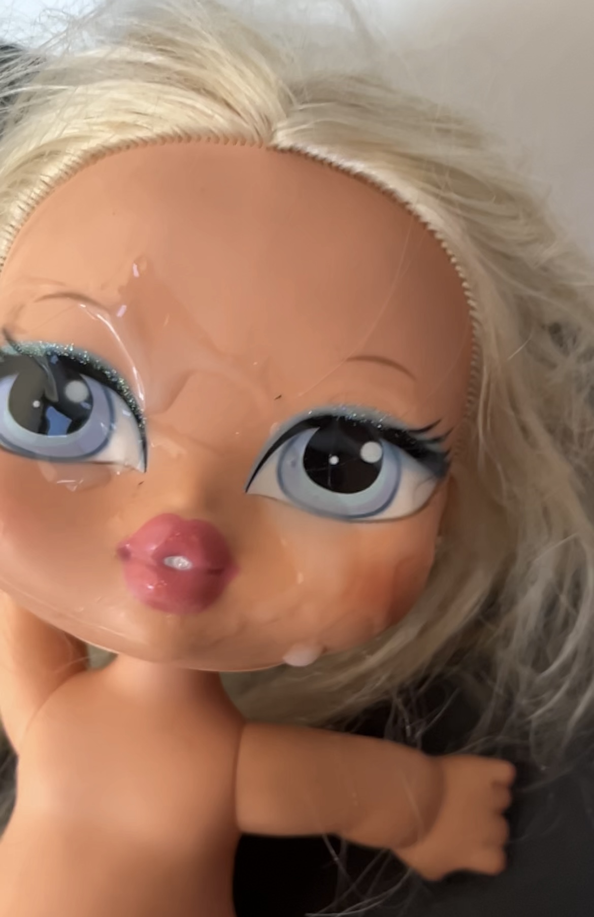 Smelly Blonde secondhand store doll cumshot