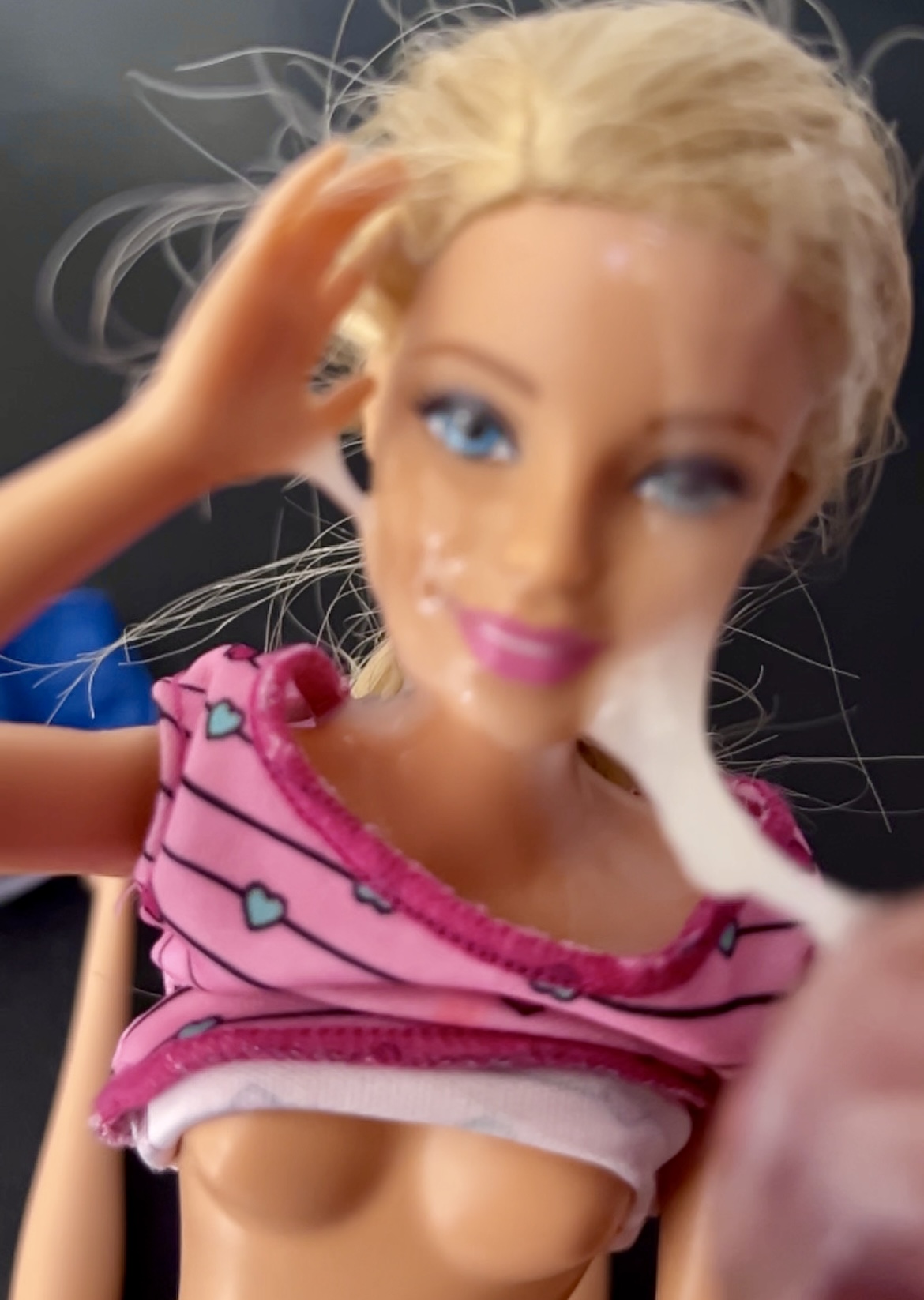Secondhand store Barbie doll fucked and cum facial