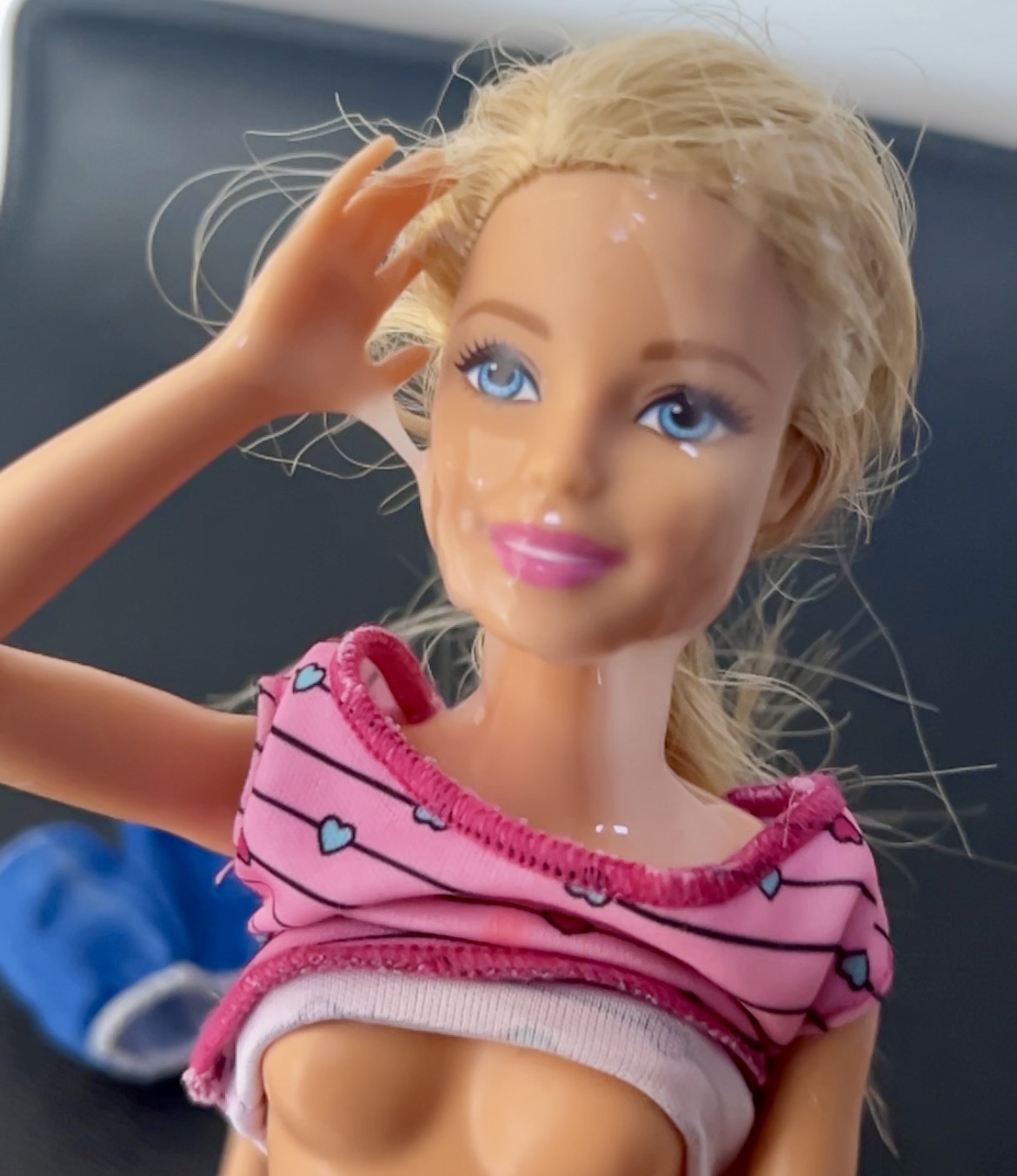 Secondhand store Barbie doll fucked and cum facial