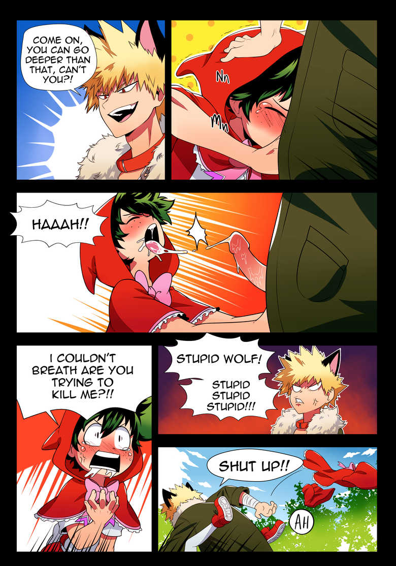 Little red riding hood and the big bad wolf _ BakuDeku cómic