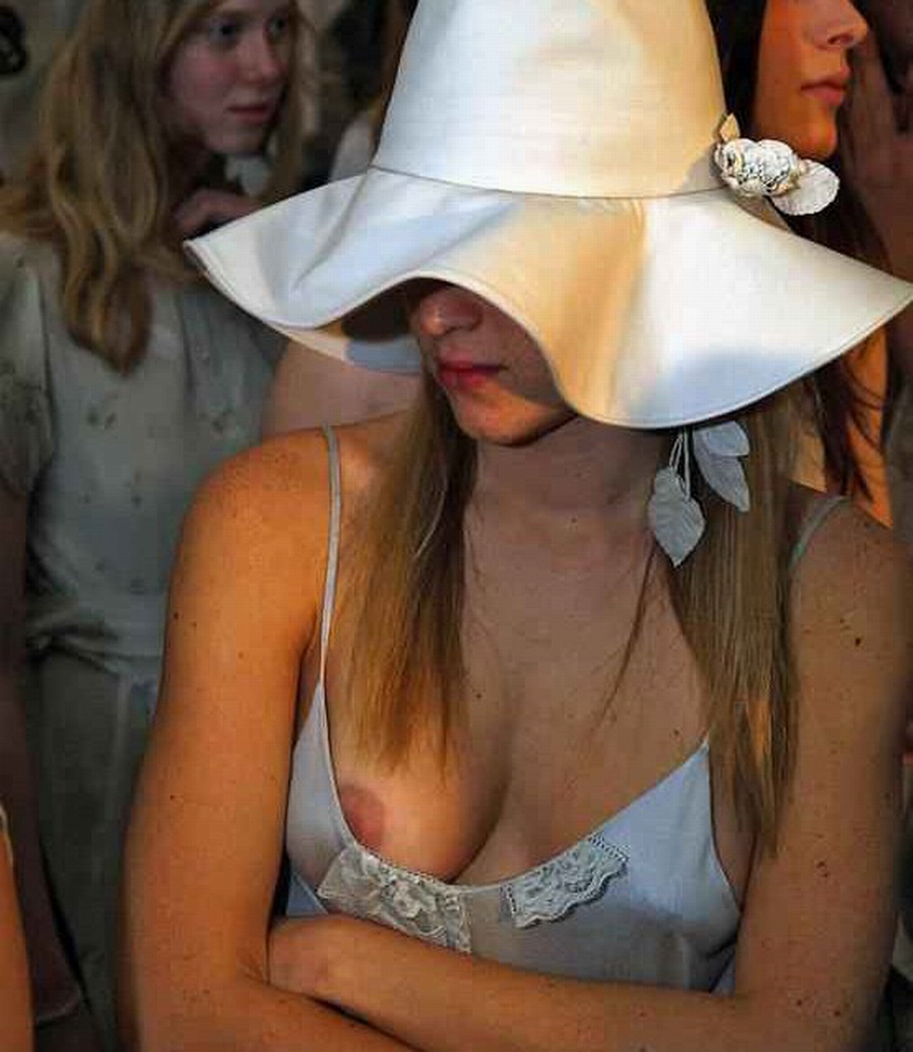 Unaware Nip Peek Downblouse 1