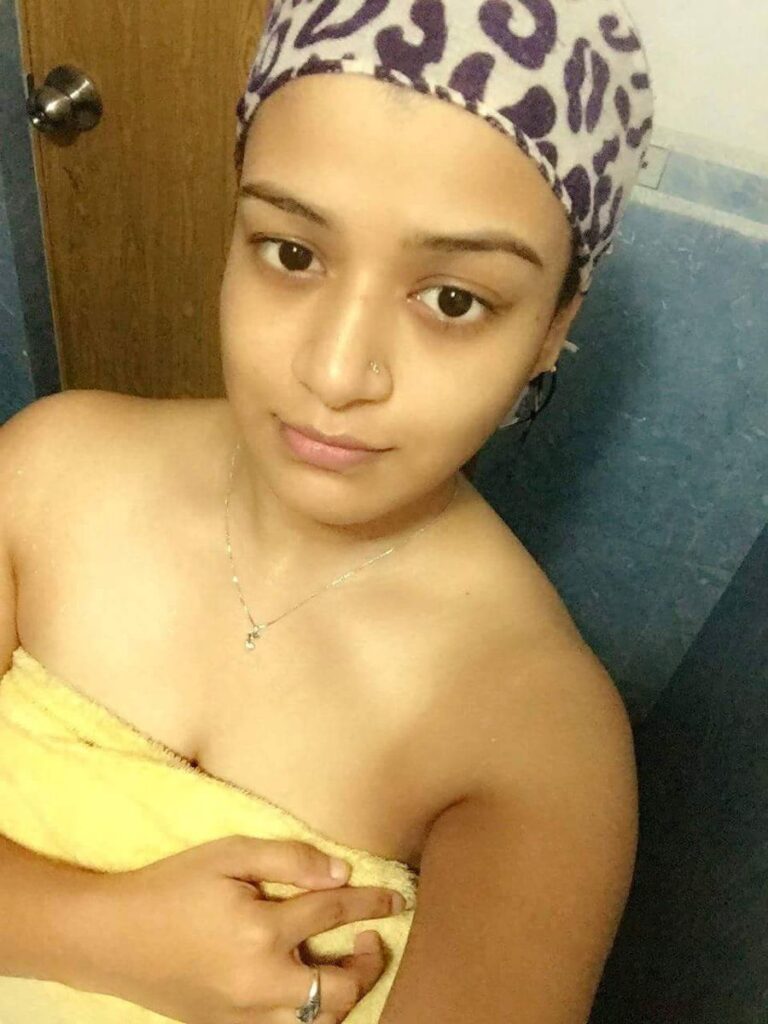 Showing boobs in bathroom