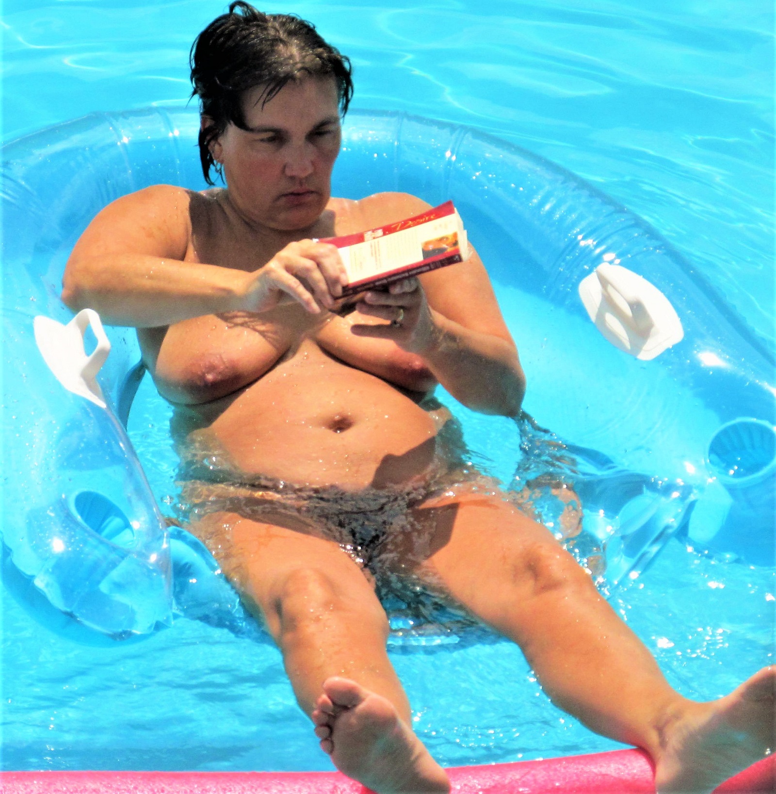 Mature  Wife Naked in the Pool