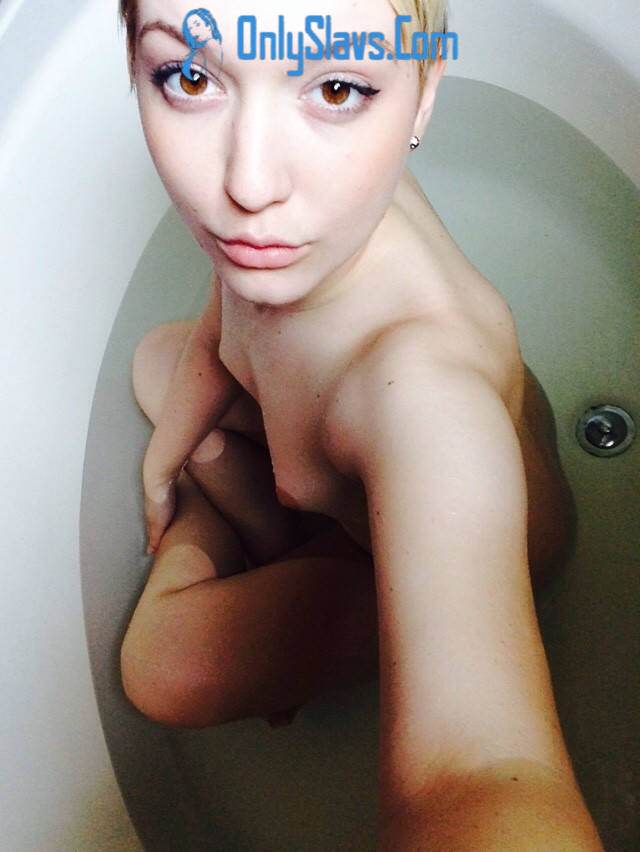 Leaked snapchat pics of nude petite Russian Slavic teen slut