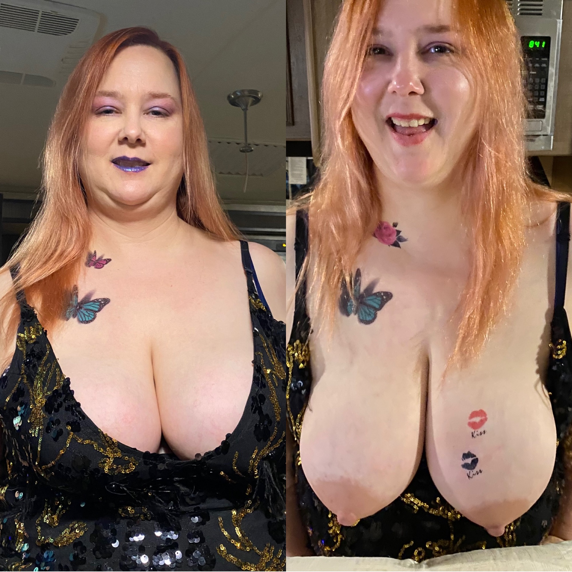 Before and after, clothed unclothed
