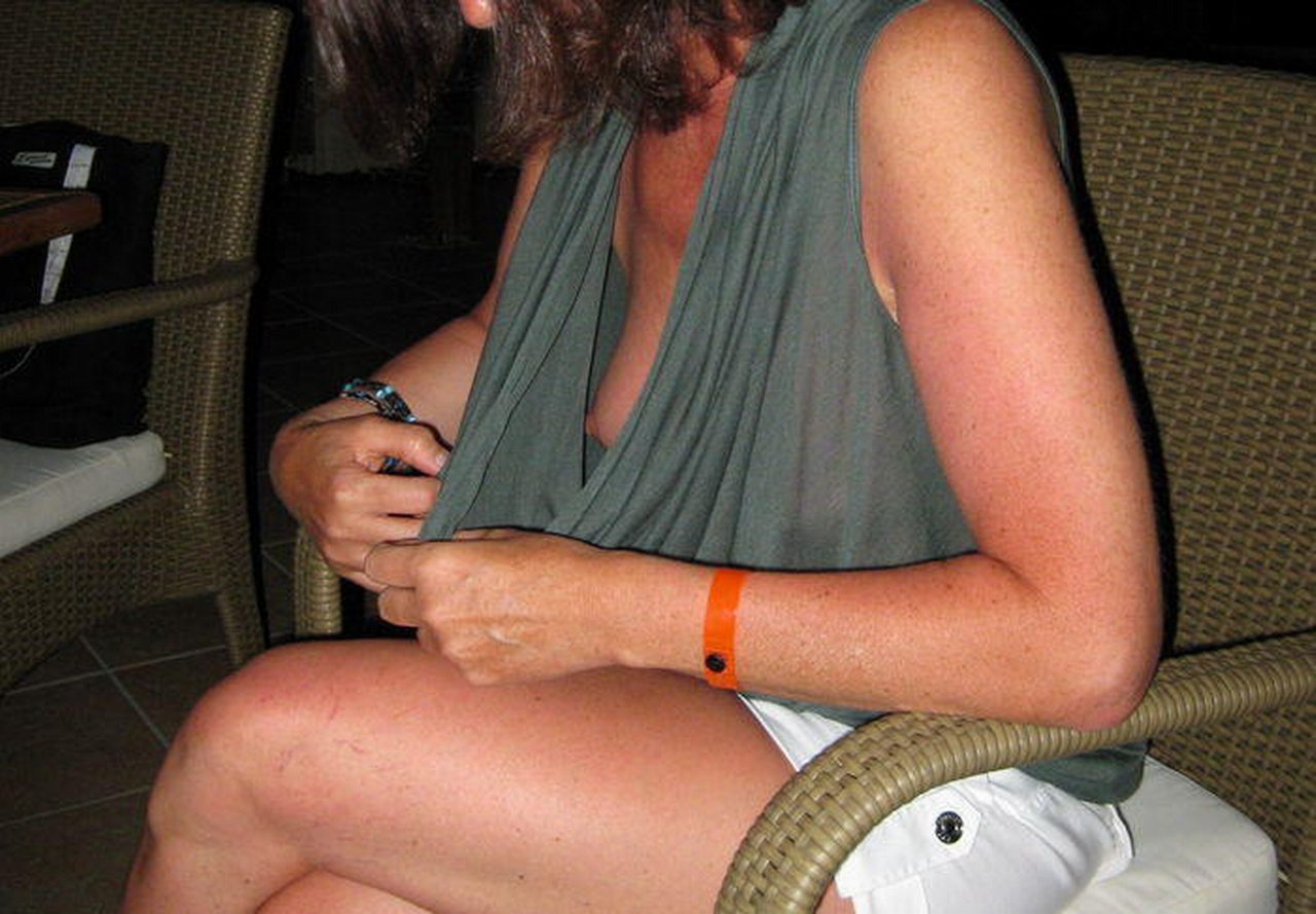 Unaware Nip Peek Downblouse 1