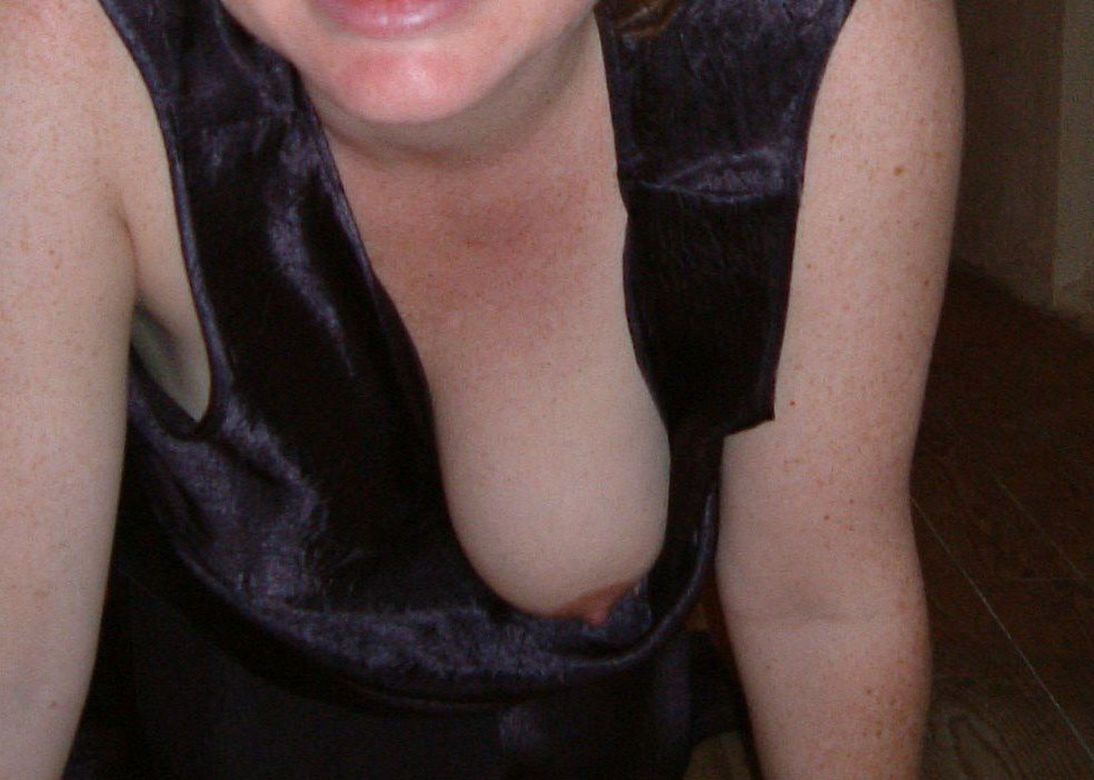 Unaware Nip Peek Downblouse 1