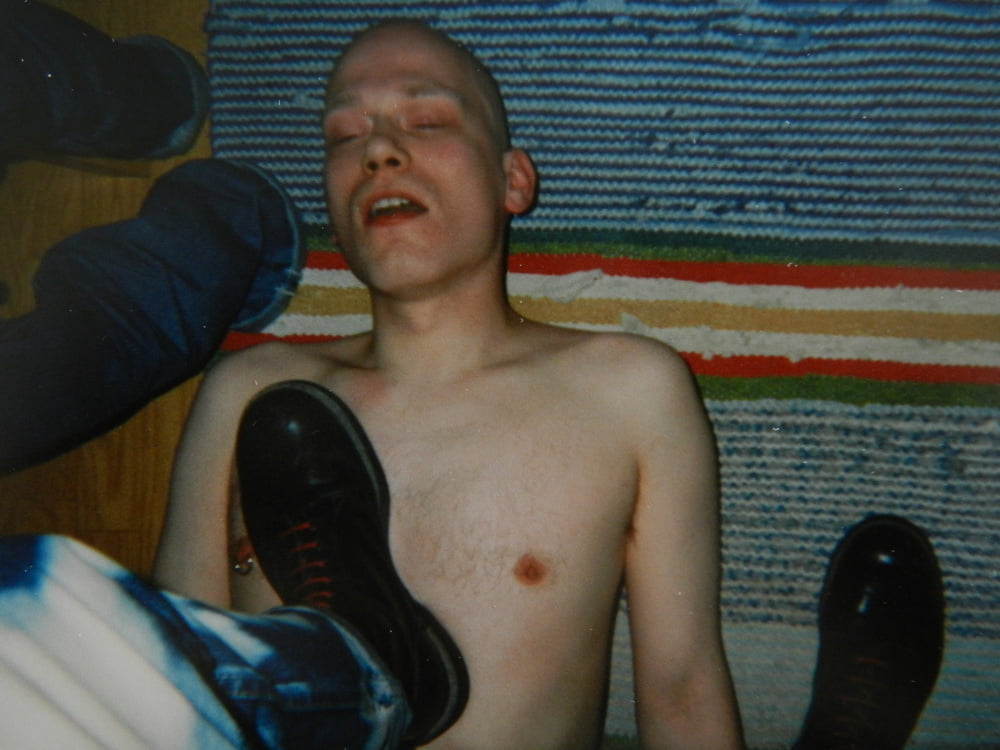 Finnish skinhead slave serving his master