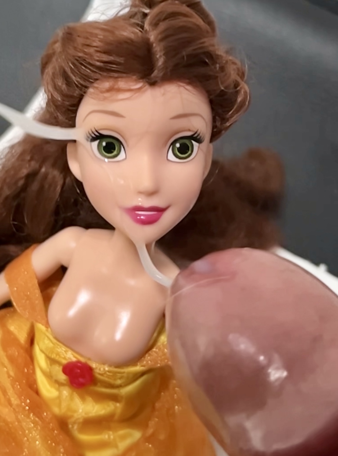 Disney Belle Beauty and the Beast Barbie precum  cumshot