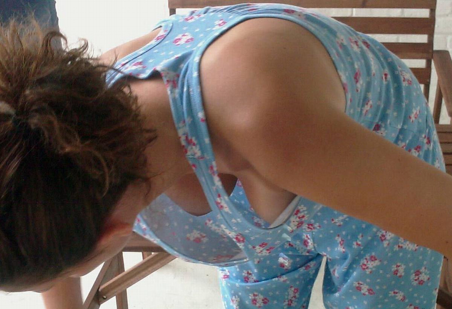 Unaware Nip Peek Downblouse 1