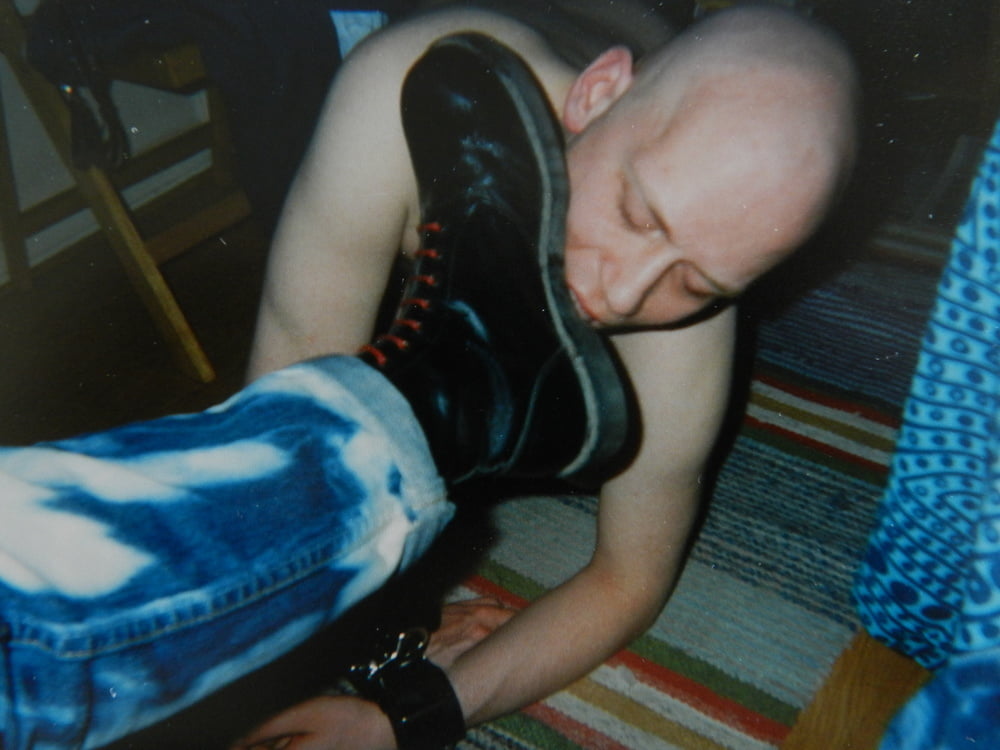 Finnish skinhead slave serving his master