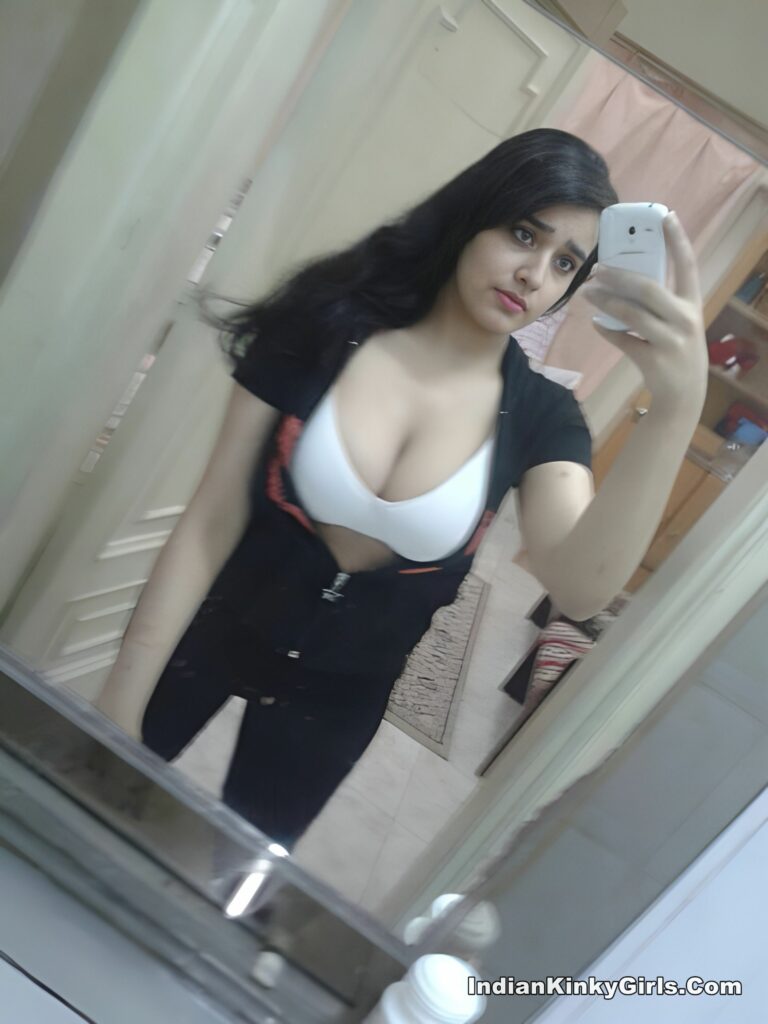 Indian cute girl selfie in mirror